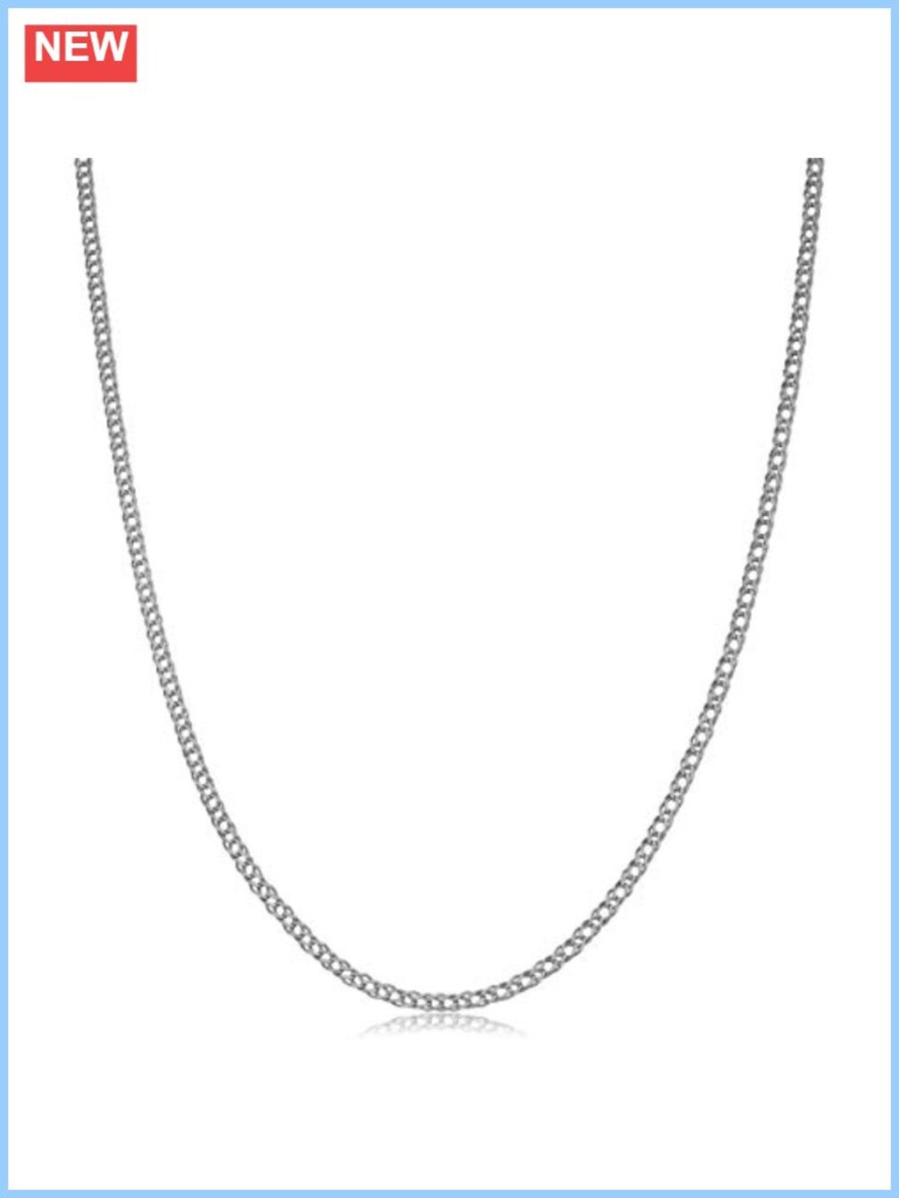 14k White Gold 2mm Diamond Weave Chain Necklace 18"